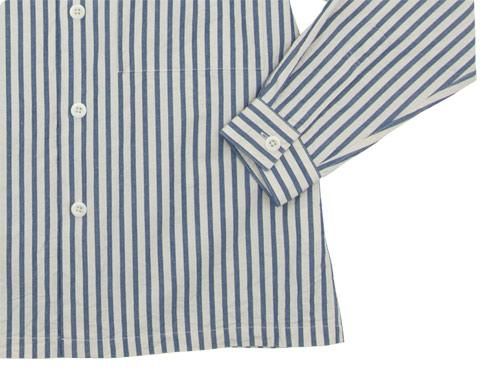 MHL. COTTON LINEN PJ STRIPE SHIRTS 120NAVY ̥󥺡