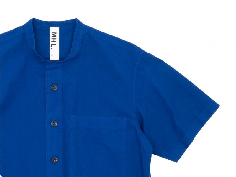 MHL. COTTON RAMIE POPLIN S/S SHIRTS 110BLUE ̥󥺡