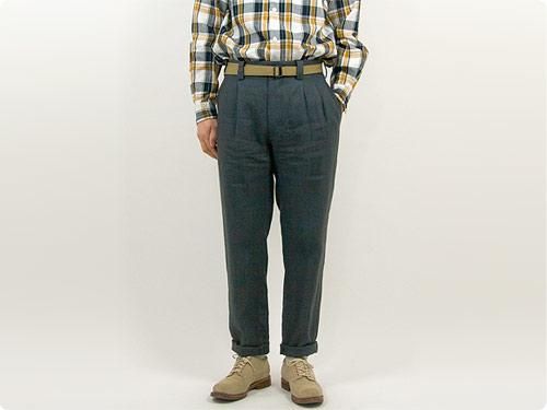 MARGARET HOWELL LINEN PLAIN WEAVE TROUSERS 020GRAY ̥󥺡