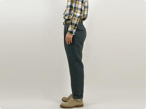 MARGARET HOWELL LINEN PLAIN WEAVE TROUSERS 020GRAY ̥󥺡