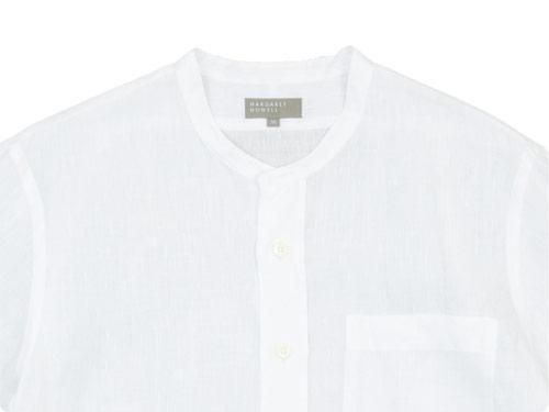 MARGARET HOWELL SHIRTING LINEN NO COLLAR SHIRTS 030WHITE ̥󥺡