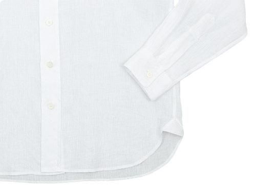 MARGARET HOWELL SHIRTING LINEN NO COLLAR SHIRTS 030WHITE ̥󥺡