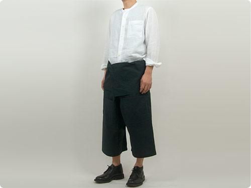 MARGARET HOWELL SHIRTING LINEN NO COLLAR SHIRTS 052BROWN ̥󥺡