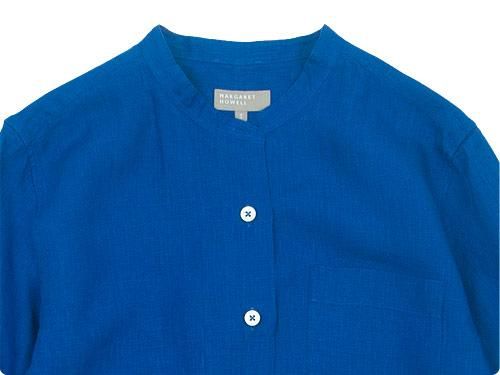 MARGARET HOWELL SHIRTING LINEN I NO COLLAR SHIRTS 110COBALT̥ǥ
