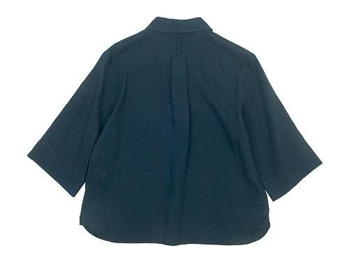 MARGARET HOWELL LINEN VOILE THREE BUTTON PULL ON SHIRTS 120DARK NAVY̥ǥ