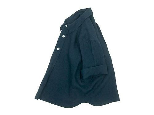 MARGARET HOWELL LINEN VOILE THREE BUTTON PULL ON SHIRTS 120DARK NAVY̥ǥ