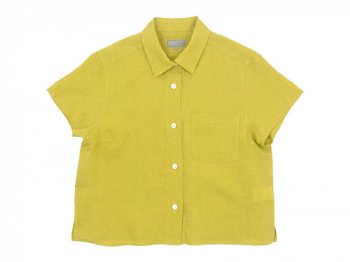 MARGARET HOWELL LINEN VOILE THREE BUTTON PULL ON SHIRTS 060CITRUS〔レディース〕