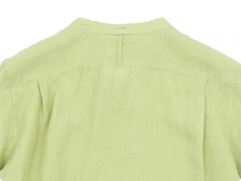 MARGARET HOWELL FINE LINEN NO COLLAR SHIRTS 142GREEN̥ǥ