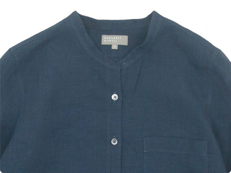 MARGARET HOWELL FINE LINEN NO COLLAR SHIRTS 027DARK GRAY̥ǥ