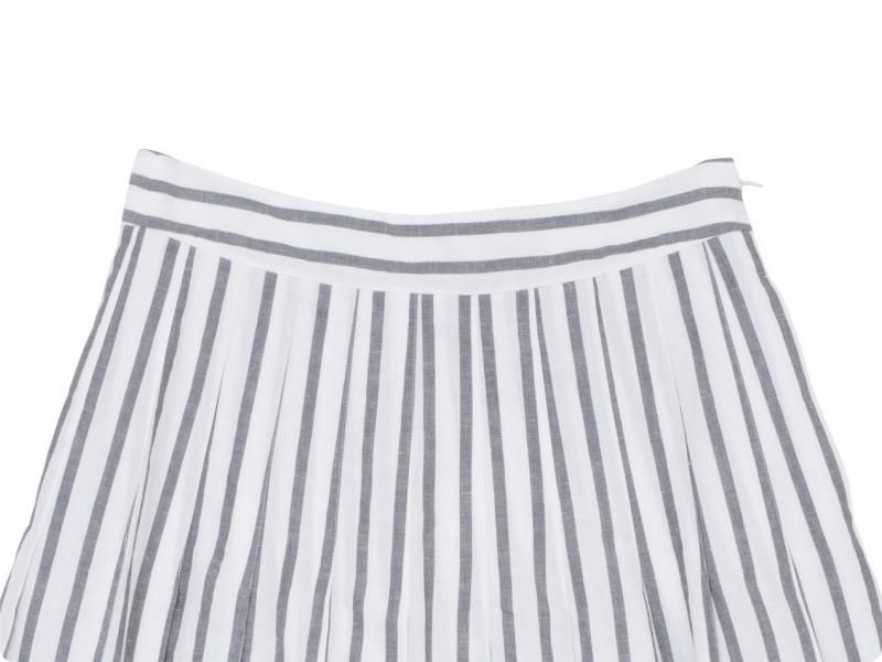 MARGARET HOWELL BOLD STRIPE COTTON LINEN SKIRT 022WHITE x GRAY ̥ǥ