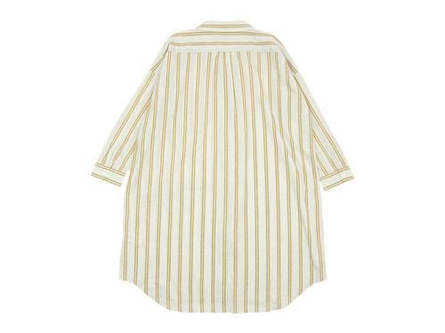 ordinary fits LONG BARBER SHIRT STRIPE YELLOW