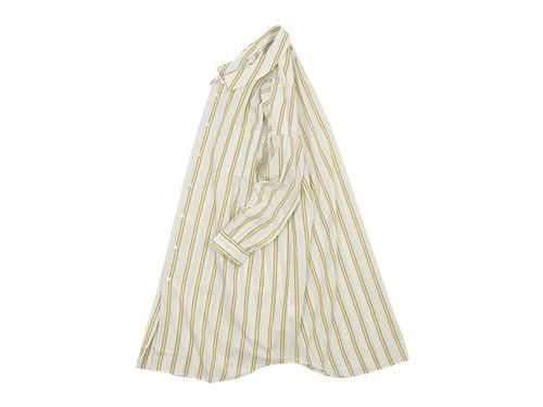 ordinary fits LONG BARBER SHIRT STRIPE YELLOW