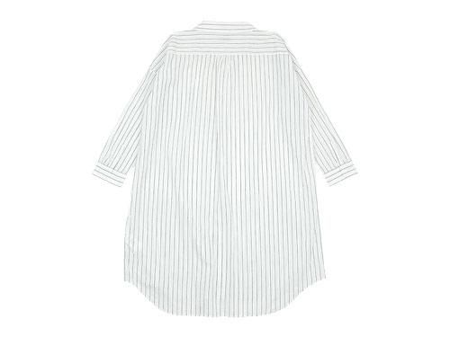 ordinary fits LONG BARBER SHIRT STRIPE BLACK