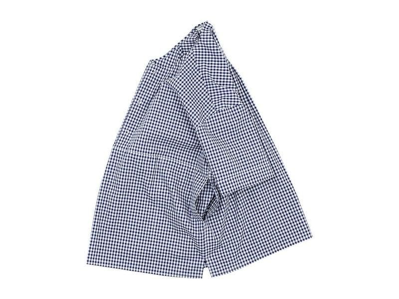 Charpentier de Vaisseau Selma Front Button Short Sleeve Shirts NAVY CHECK