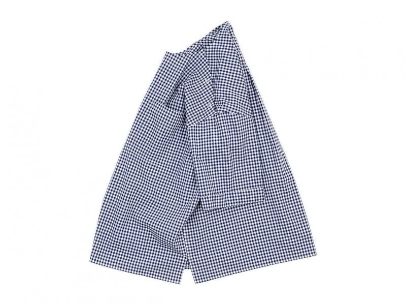 Charpentier de Vaisseau Sophie Shoulder Button Short Sleeve Shirts NAVY CHECK