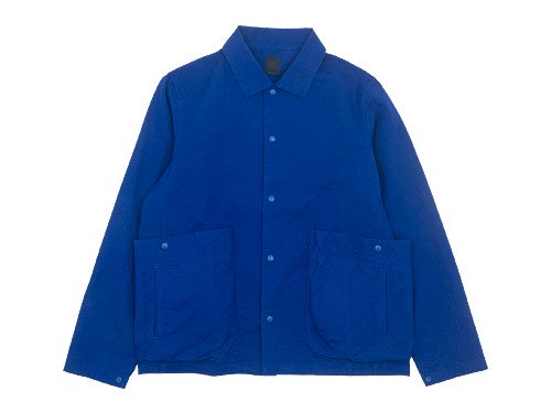 maillot cotton linen canvas snap deck jacket BLUE