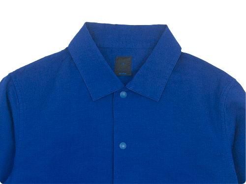 maillot cotton linen canvas snap deck jacket BLUE