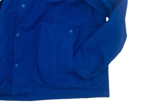 maillot cotton linen canvas snap deck jacket BLUE