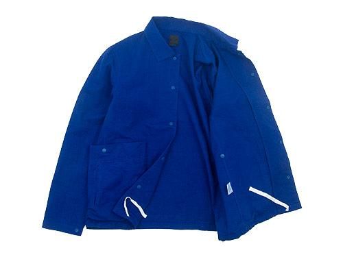 maillot cotton linen canvas snap deck jacket BLUE