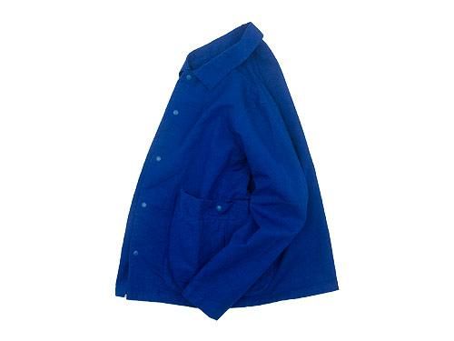 maillot cotton linen canvas snap deck jacket BLUE
