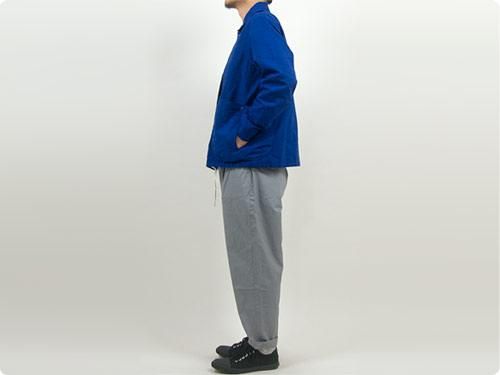 maillot cotton linen canvas snap deck jacket BLUE