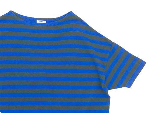 maillot border drop shoulder S/S T-shirt CHARCOAL x BLUE