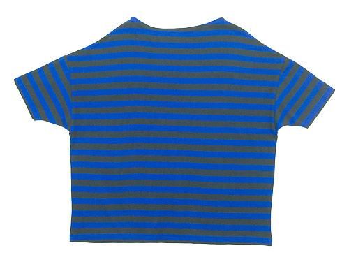maillot border drop shoulder S/S T-shirt CHARCOAL x BLUE