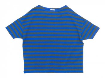 maillot border drop shoulder S/S T-shirt CHARCOAL x BLUE