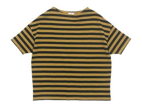 maillot border drop shoulder S/S T-shirt CAMEL x BLACK