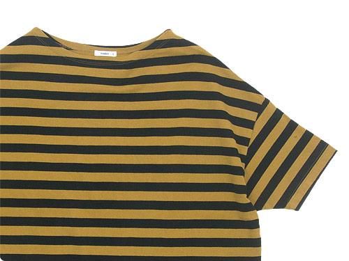 maillot border drop shoulder S/S T-shirt CAMEL x BLACK