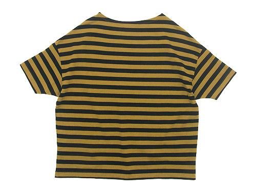 maillot border drop shoulder S/S T-shirt CAMEL x BLACK