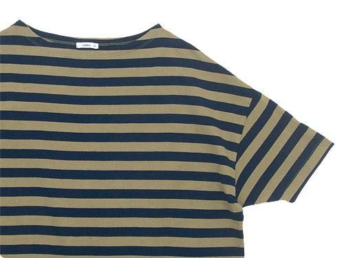 maillot border drop shoulder S/S T-shirt BEIGE x NAVY