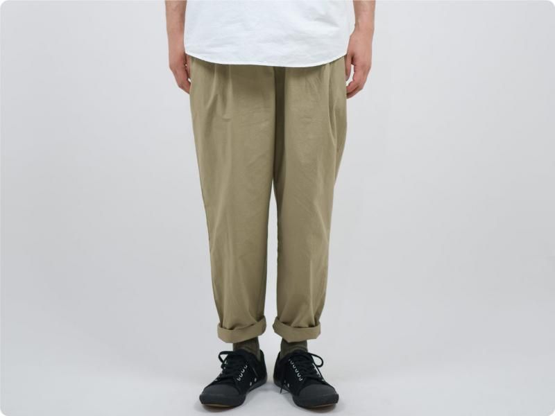 maillot mature rub cotton drawstring pants BEIGE