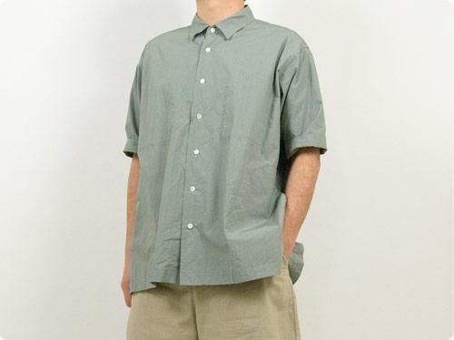 TOUJOURS Half Sleeve Big Coverall Shirt SAGE GRAY KM30HS01
