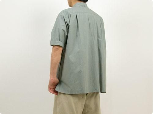 TOUJOURS Half Sleeve Big Coverall Shirt SAGE GRAY KM30HS01