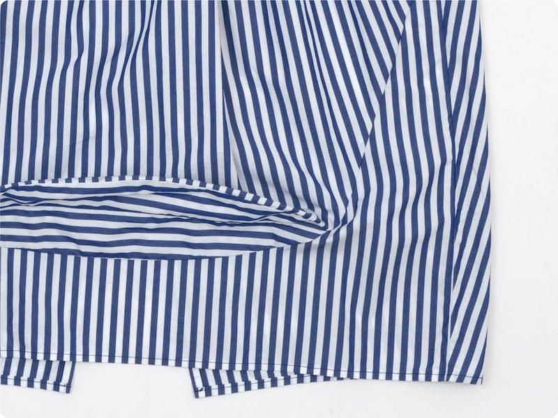 【未使用】ホームスパン homspun ストライプ　ギャザースカート homspun ポプリンストライプ フロント切替ギャザースカート 太