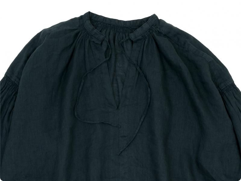 ordinary fits FLORIST BLOUSE LINEN BLACK
