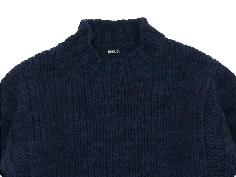 maillot mature hand frame fisherman sweater NAVY