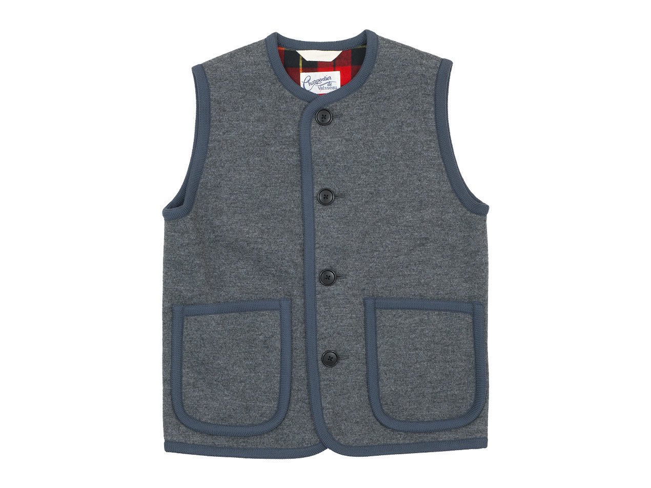 Charpentier de Vaisseau Tito Button Wool Vest GRAY