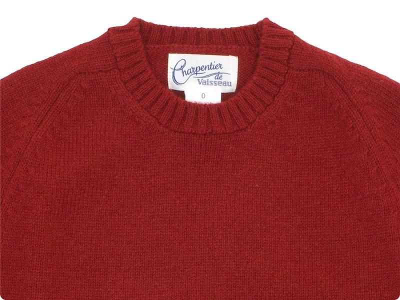 Charpentier de Vaisseau Karl Shetland Crew Neck Knit DARK RED