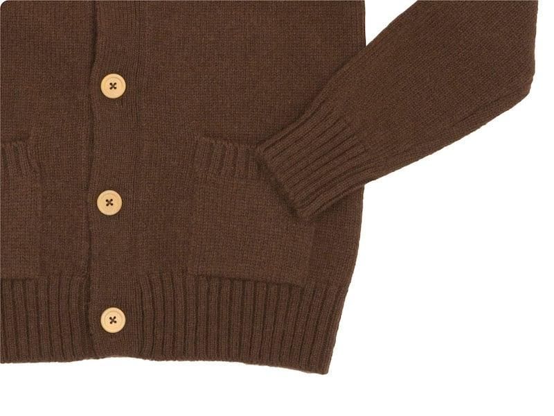 Charpentier de Vaisseau Karly Shetland Crew Neck Cardigan BROWN