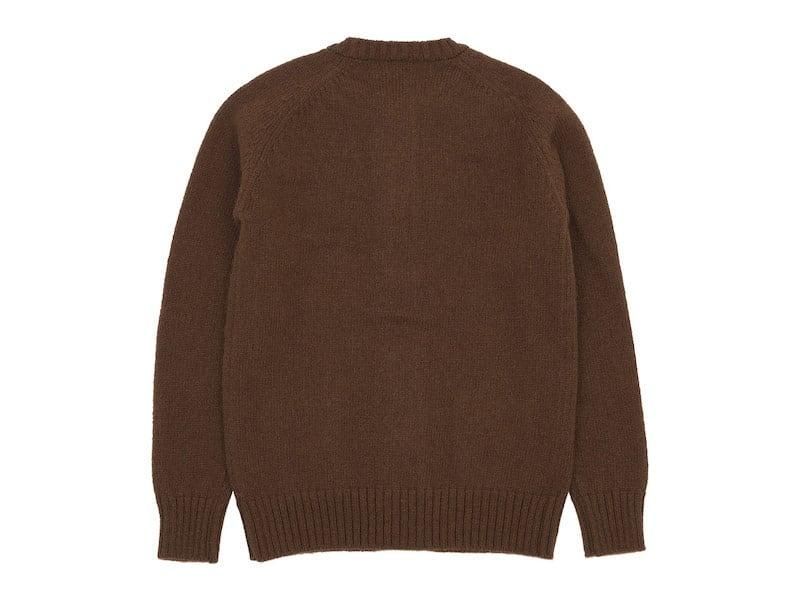 Charpentier de Vaisseau Karly Shetland Crew Neck Cardigan BROWN