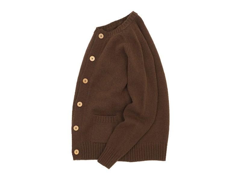Charpentier de Vaisseau Karly Shetland Crew Neck Cardigan BROWN