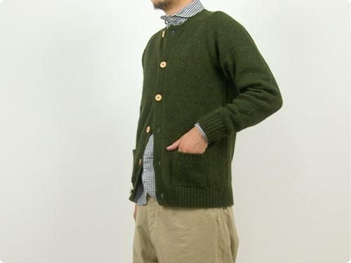 Charpentier de Vaisseau Karly Shetland Crew Neck Cardigan BROWN
