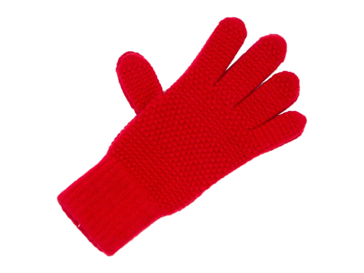 William Brunton Hand Knits Tuck Stitch Gloves RED