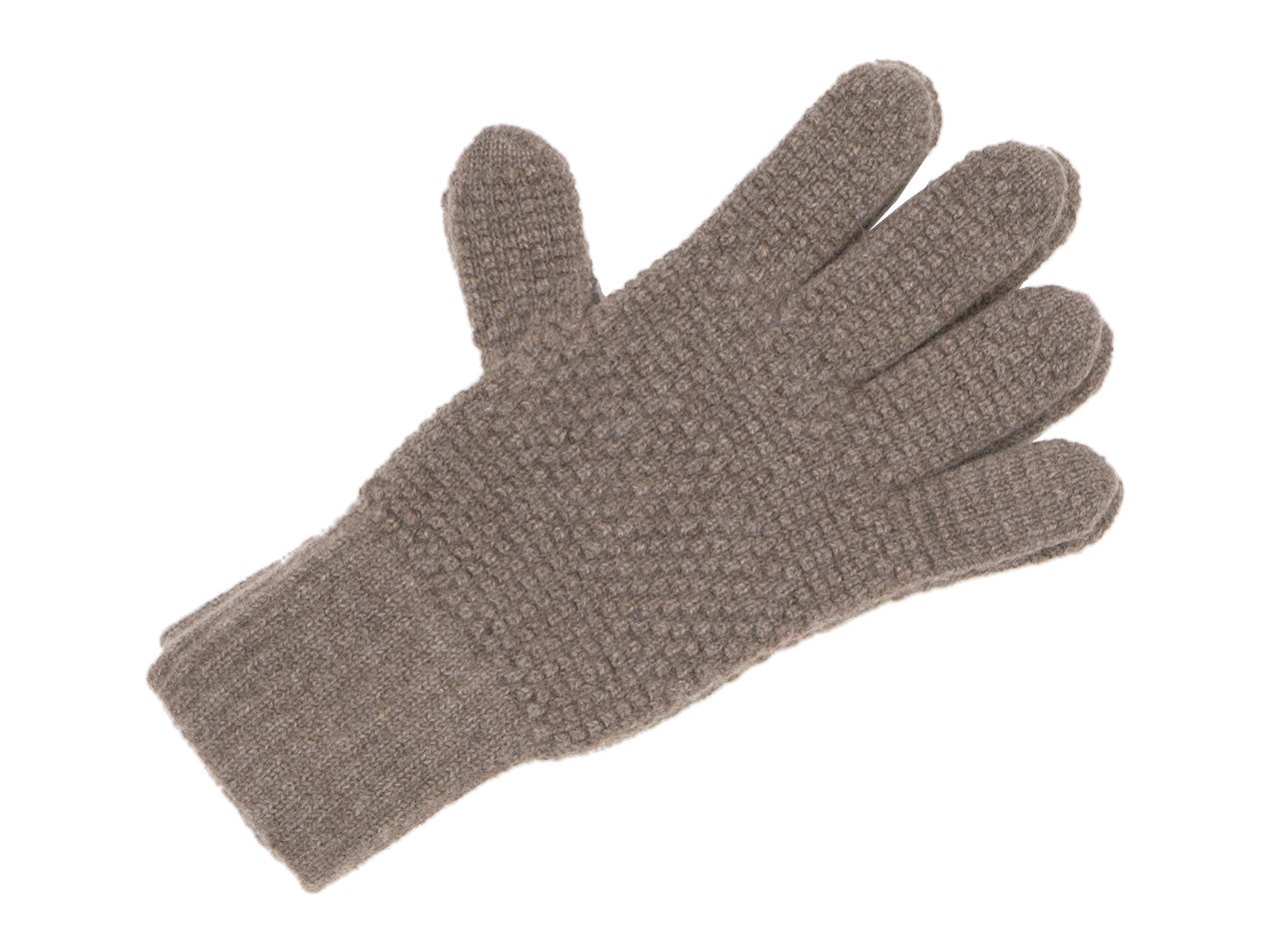 William Brunton Hand Knits Tuck Stitch Gloves BROWN