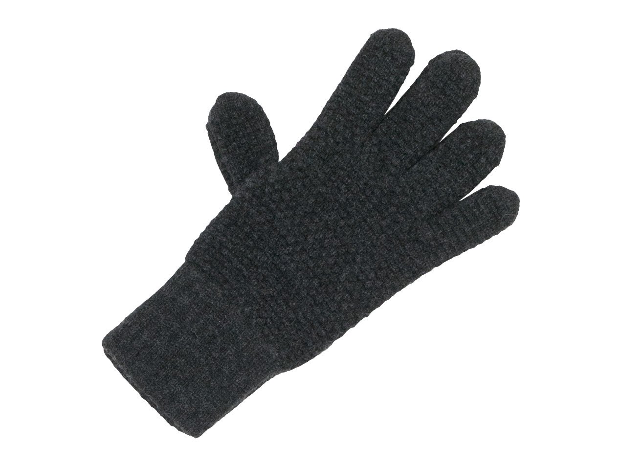 William Brunton Hand Knits Tuck Stitch Gloves DARK GRAY