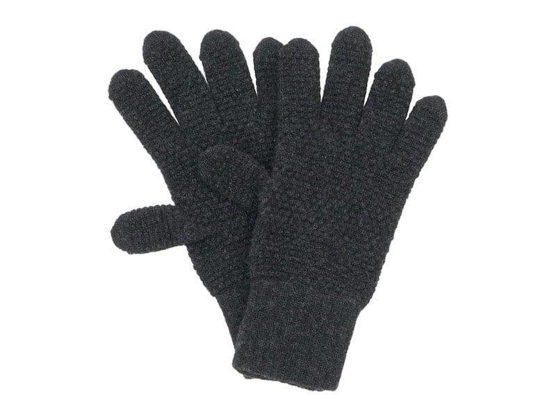 William Brunton Hand Knits Tuck Stitch Gloves DARK GRAY