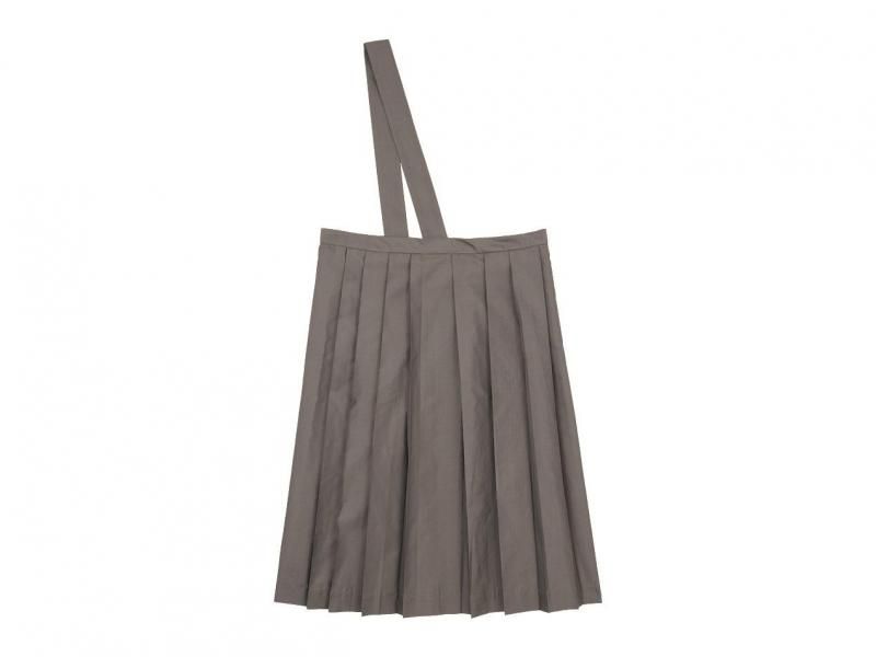 TOUJOURS One Shoulder Random Pleated Skirt OLIVE MOCHA TM31EK04