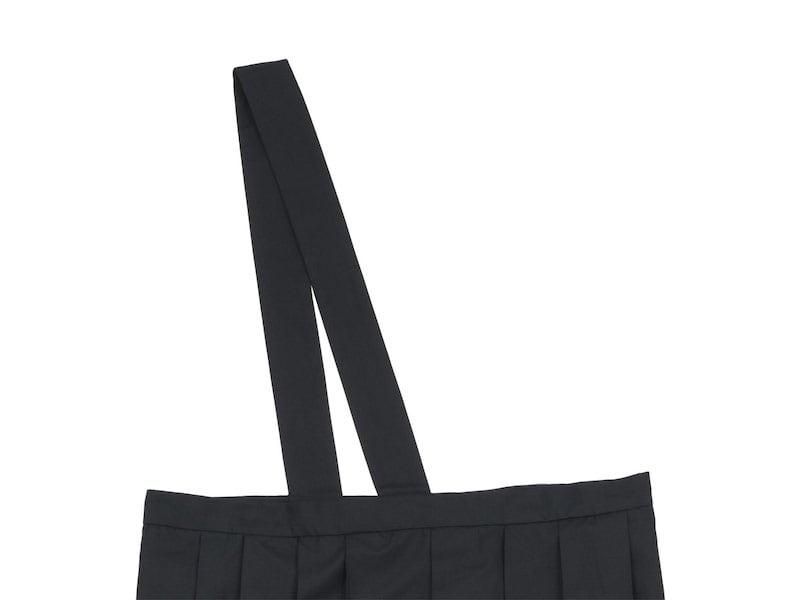 TOUJOURS One Shoulder Random Pleated Skirt NAVY BLACK TM31EK04